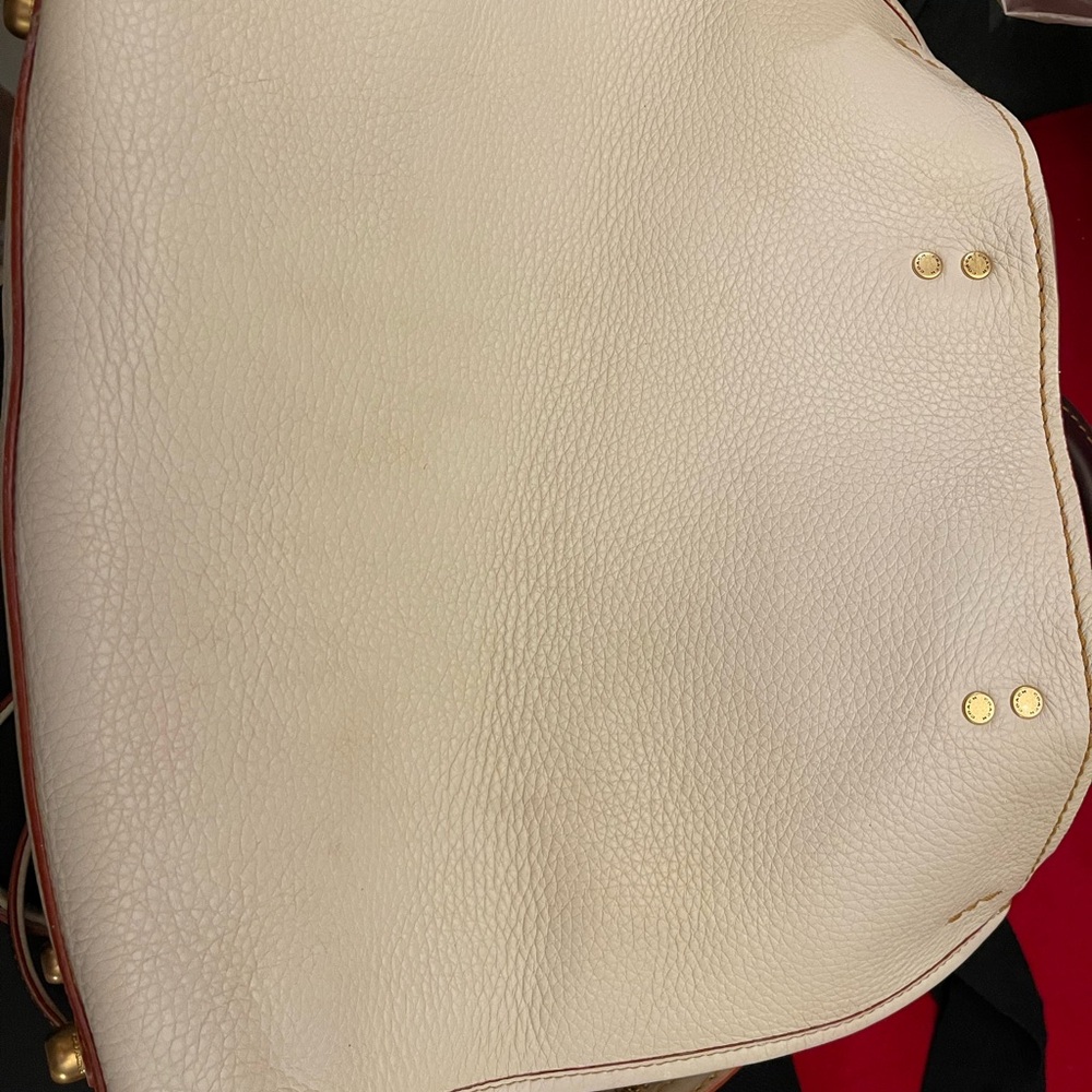 Coach 1941 Rogue 38124 Chalk Natural Pebble Leather with Oxblood, Suede Lining - Picture 12 of 12